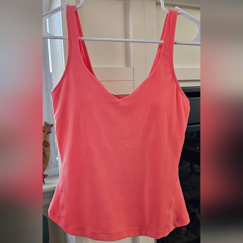 Lululemon Align Waist-length Bright Coral Pink Tank Top Size 6